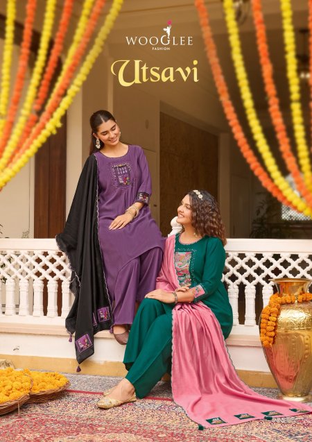 Utsavi By Wooglee Viscose Weaving Kurti With Bottom Dupatta 